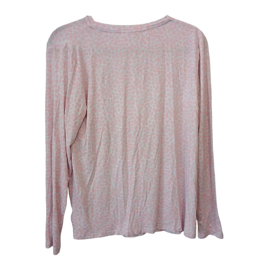 Emerson Road Womens Leopard Spotted Pajama Shirt Gray Pink Size Medium NWT Soft - Picture 4 of 11